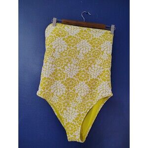 Aerie Yellow Floral One Piece Swimsuit